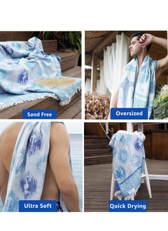 Anemoss Turkish Peshtemal Bath Towel, Large Size 100x180cm, Anchor Pattern Design, 100% Cotton Soft & Quick Dry Material, Versatile Use for Beach, Pool and Bath, Peshtemal Bath Towel  - Image 5