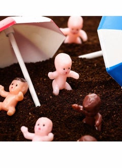 Y&D Baby Figurines, 60 Pieces Mini Plastic Favor Supplies With Velvet Bag, Rosca De Reyes Babies Angel Cupid Doll For Shower Ice Cube Game, 1 Inch  - Image 4