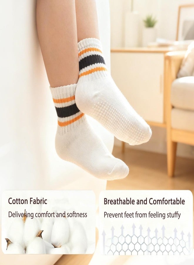 Bearbay Non-Slip Toddler Grip Socks with Anti Skid Soles, Unisex Cotton Crew Ankle Socks for Baby Boys Girls Kids - Image 5