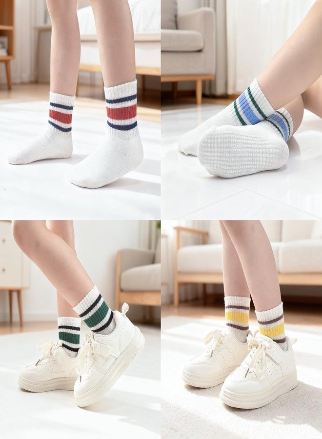 Bearbay Non-Slip Toddler Grip Socks with Anti Skid Soles, Unisex Cotton Crew Ankle Socks for Baby Boys Girls Kids - Image 2