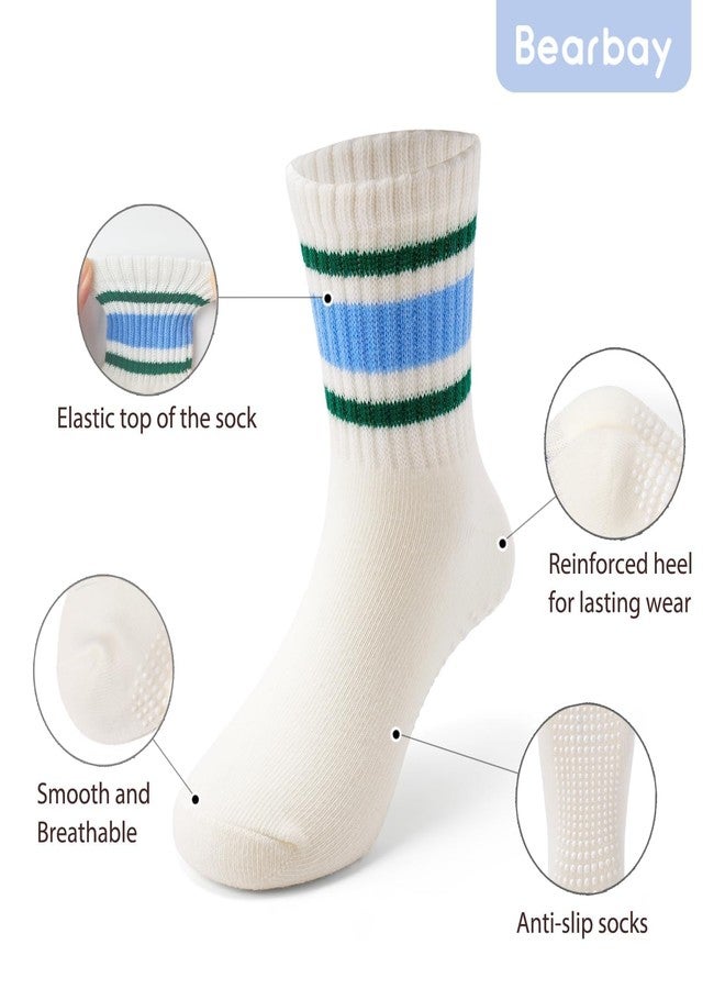 Bearbay Non-Slip Toddler Grip Socks with Anti Skid Soles, Unisex Cotton Crew Ankle Socks for Baby Boys Girls Kids - Image 4