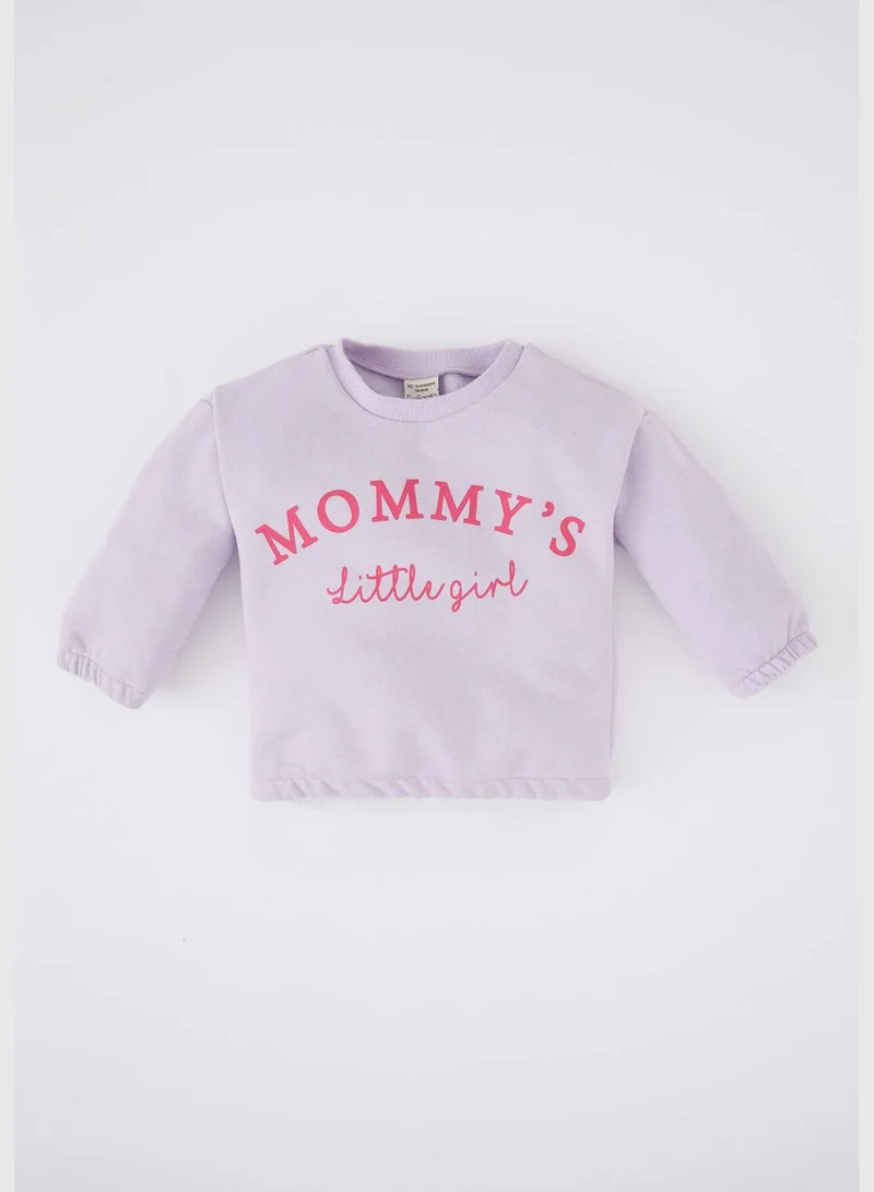 DeFacto BabyGirl Regular Fit Bike Neck Long Sleeve Knitted Sweatshirt