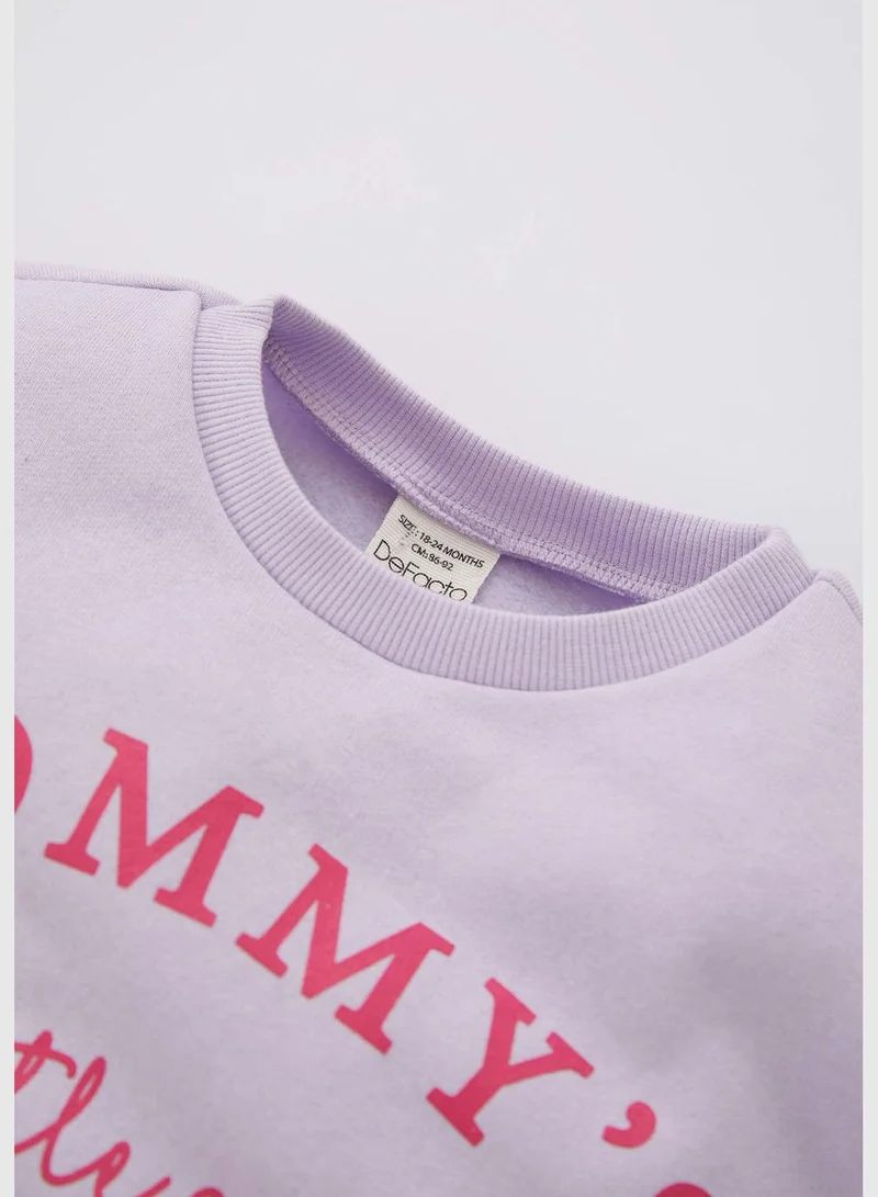 DeFacto BabyGirl Regular Fit Bike Neck Long Sleeve Knitted Sweatshirt