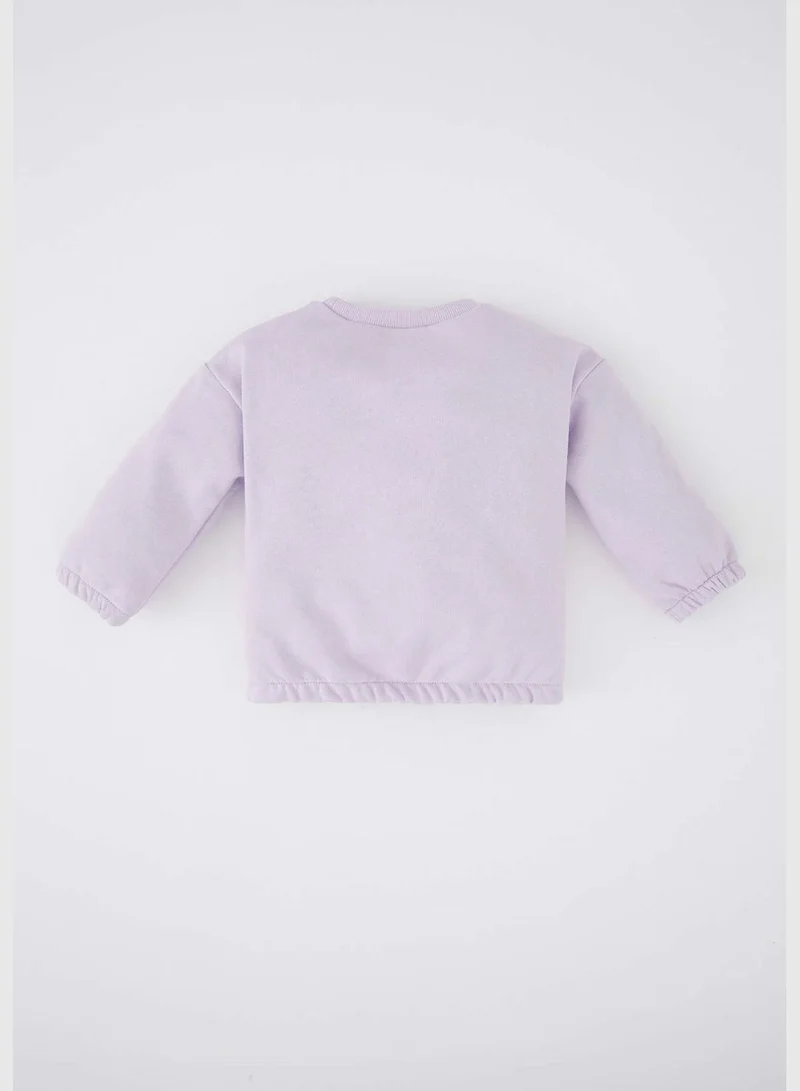 DeFacto BabyGirl Regular Fit Bike Neck Long Sleeve Knitted Sweatshirt