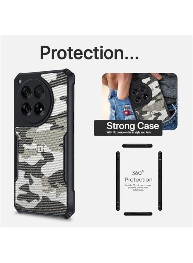 General Compatible with OnePlus 12 5G Case, Camouflage Design Hard Back Heavy Duty Translucent Shockproof Bumper Phone Cover  - Image 3