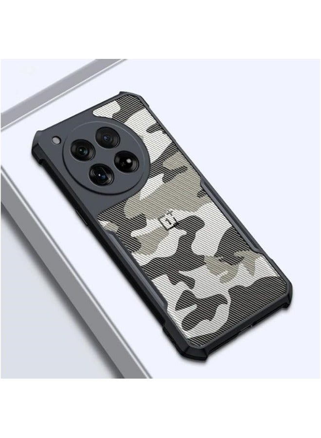 Compatible with OnePlus 12 5G Case, Camouflage Design Hard Back Heavy Duty Translucent Shockproof Bumper Phone Cover