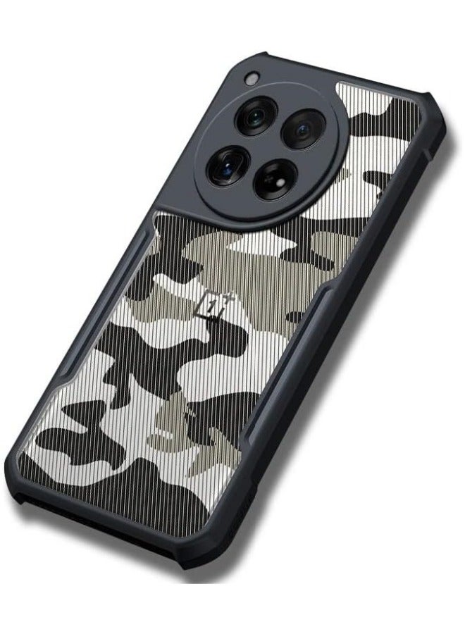 Compatible with OnePlus 12 5G Case, Camouflage Design Hard Back Heavy Duty Translucent Shockproof Bumper Phone Cover