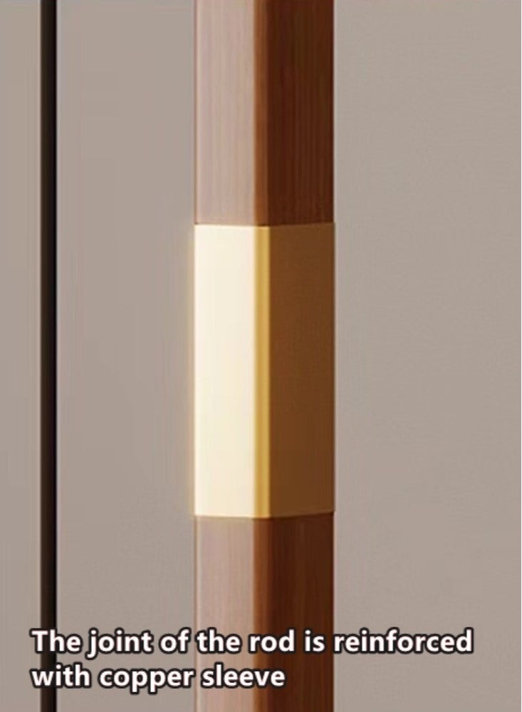 كوتيس منظم ملابس مستقل من قطعة واحدة مع خطاف ورف ملابس من الخيزران البني 48x28x170 سم - Image 5