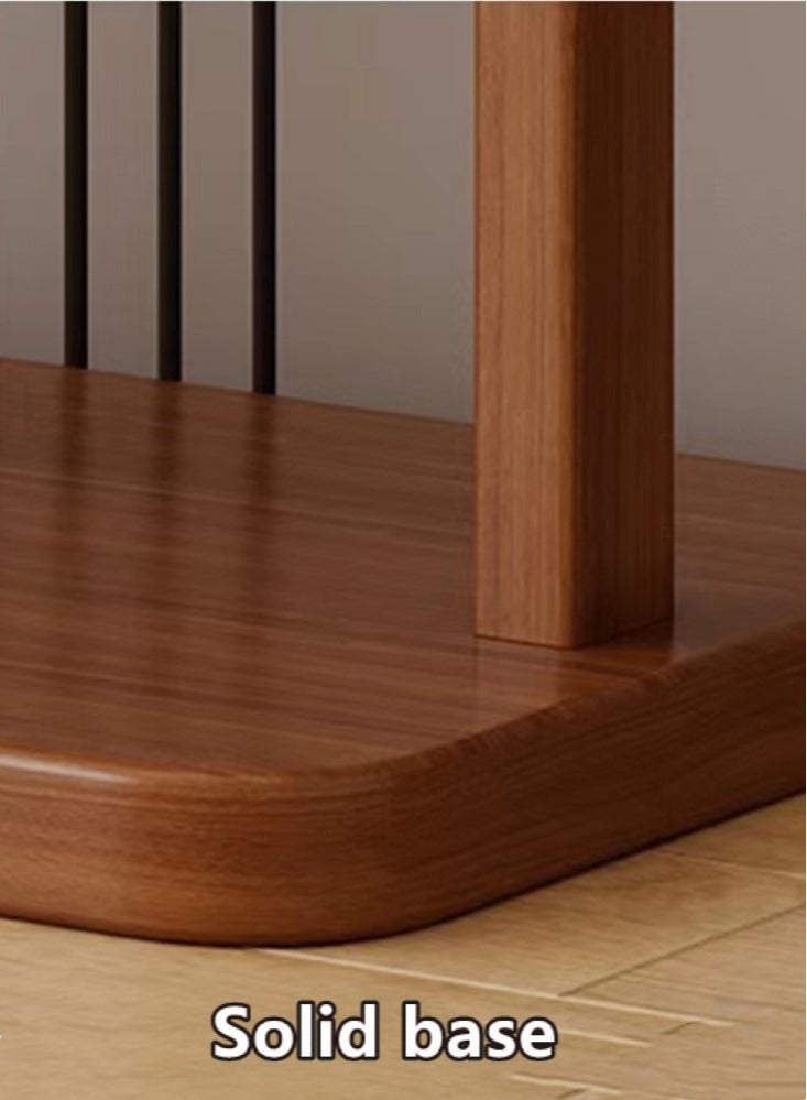 كوتيس منظم ملابس مستقل من قطعة واحدة مع خطاف ورف ملابس من الخيزران البني 48x28x170 سم - Image 3