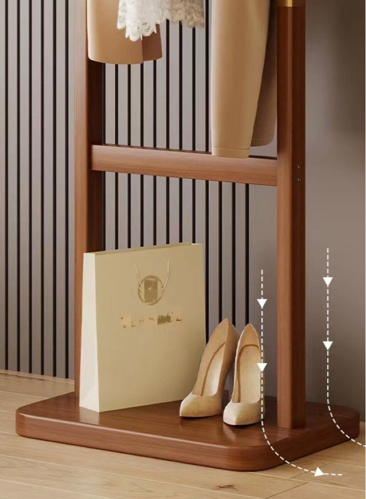 كوتيس منظم ملابس مستقل من قطعة واحدة مع خطاف ورف ملابس من الخيزران البني 48x28x170 سم - Image 2