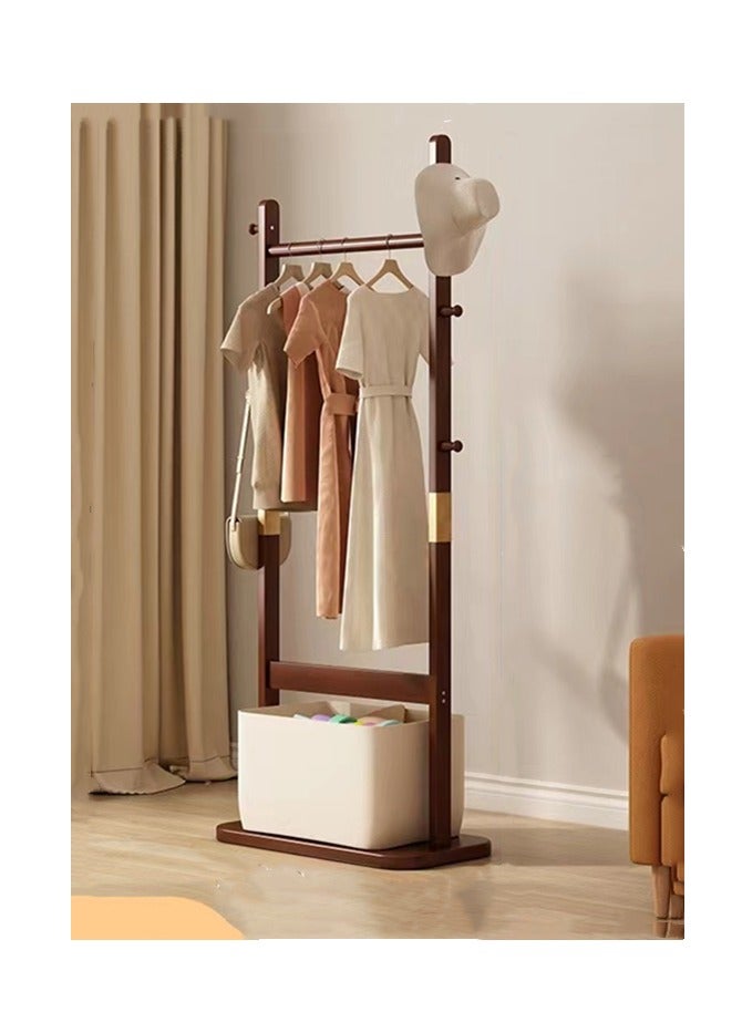 كوتيس منظم ملابس مستقل من قطعة واحدة مع خطاف ورف ملابس من الخيزران البني 48x28x170 سم - Image 1