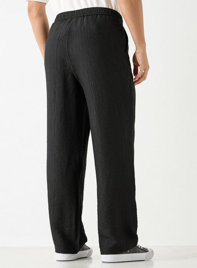 ايكونيك بنطلون بارز الملمس بقصة مريحة وخصر مرن وجيوب من آيكونيك - Image 3