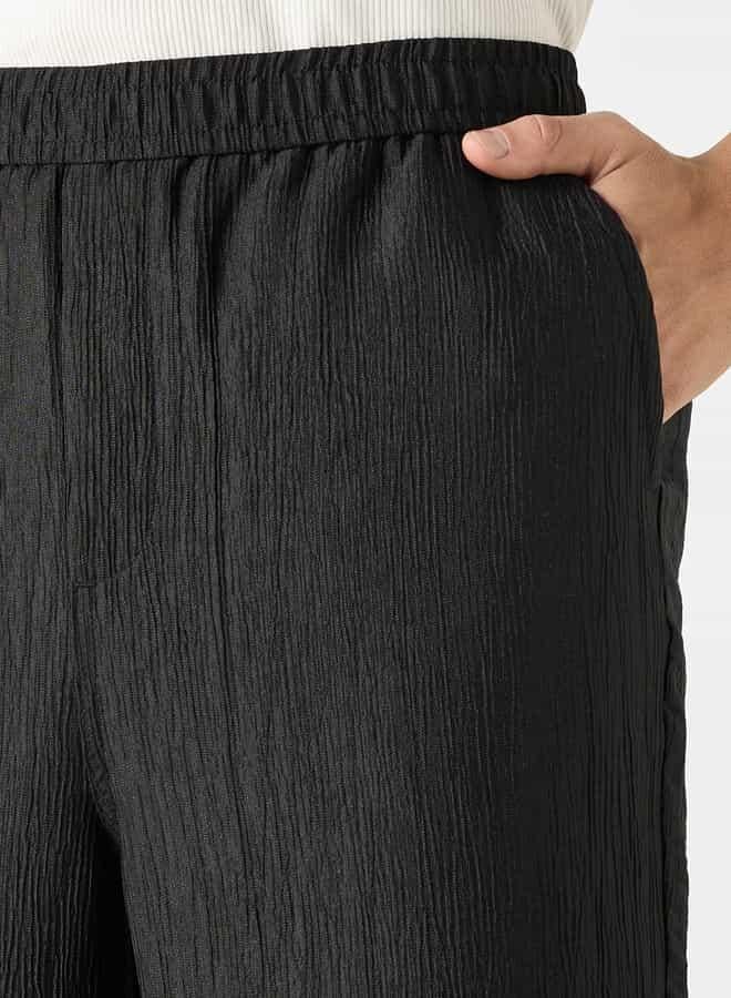 ايكونيك بنطلون بارز الملمس بقصة مريحة وخصر مرن وجيوب من آيكونيك - Image 4