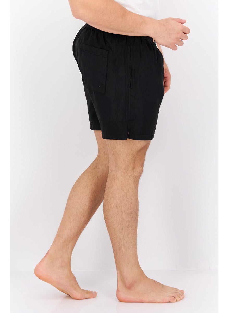 Gazzarrini Men  Drawstring Embroidered Logo Swim Short, Black  - Image 2