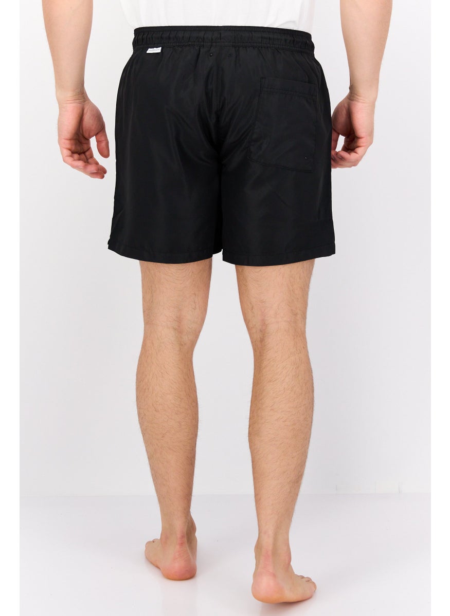 Gazzarrini Men  Drawstring Embroidered Logo Swim Short, Black  - Image 3
