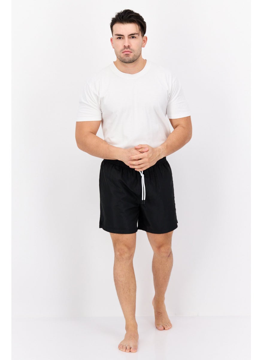 Gazzarrini Men  Drawstring Embroidered Logo Swim Short, Black  - Image 4