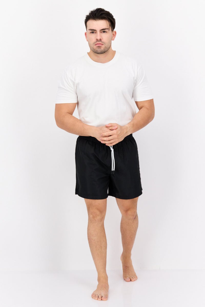 Gazzarrini Men  Drawstring Embroidered Logo Swim Shorts, Black - Image 4