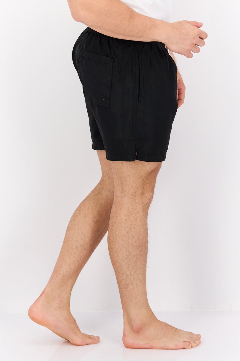 Gazzarrini Men  Drawstring Embroidered Logo Swim Shorts, Black - Image 2