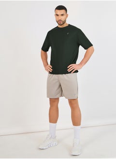 Styli Micro Pique Knit Oversized T-Shirt with Reflective Logo  - Image 2