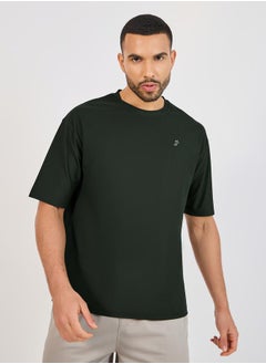 Styli Micro Pique Knit Oversized T-Shirt with Reflective Logo  - Image 3