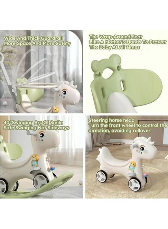 Rocking Horse 3 IN 1 Baby Rocking Horse Ride On Toys for Toddler 1-6 Years Balance Bike Toys for Balance Bike with 4 Silence Wheels with Sunshade - Image 5