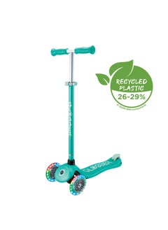 GLOBBER Globber Primo Plus Lights 3-wheel Kick Scooter in Emerald Green  - Image 2