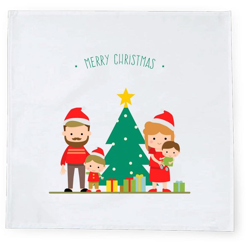 Khakee 6 Pcs Christmas Theme Silk Table Napkins 10x 10 for Xmas Decoration Christmas OrnamentsChristmas Giftxmas21582 - Image 3