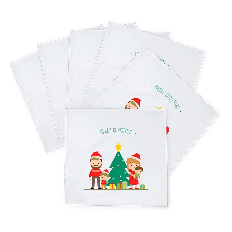Khakee 6 Pcs Christmas Theme Silk Table Napkins 10x 10 for Xmas Decoration Christmas OrnamentsChristmas Giftxmas21582 - Image 2