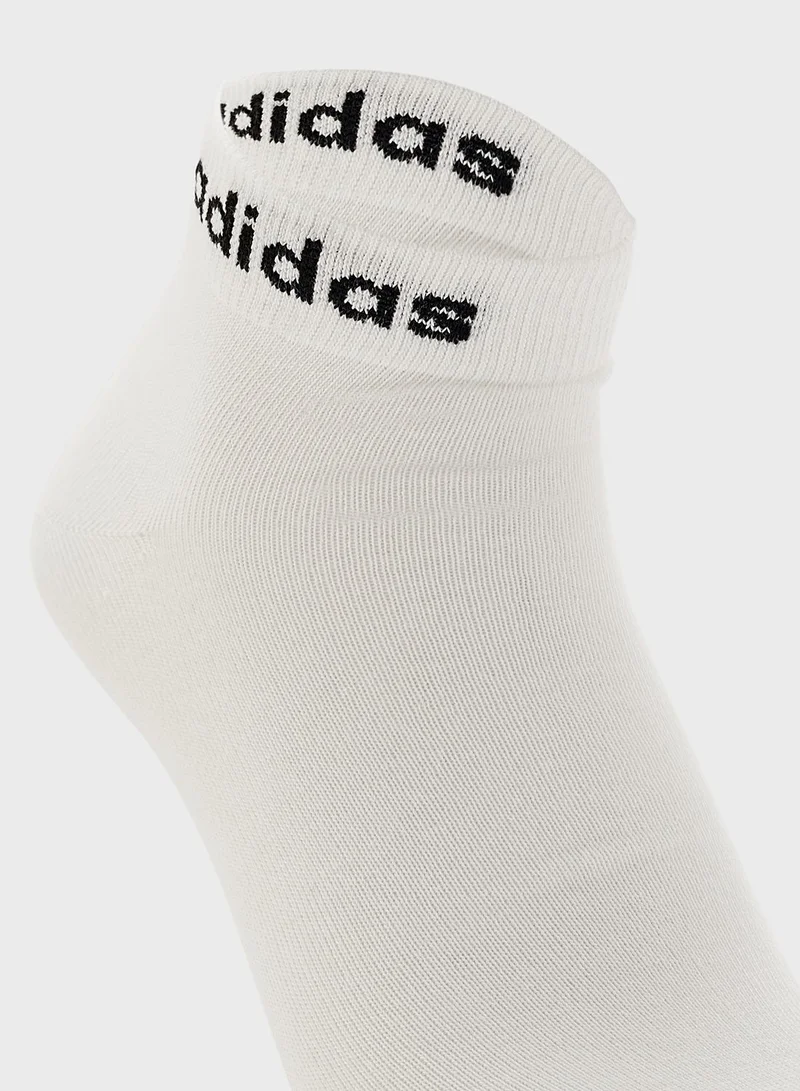 adidas مجموعة جوارب بطول الكاحل من 3 قطع