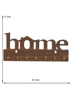 Webelkart Webelkart Premium Home Keys Wooden Key Holder (29 cm x 13.5 cm x 0.4 cm, Wood) 7 Hook - Decorative Items for Home Decor (Brown)  - Image 2