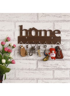 Webelkart Webelkart Premium Home Keys Wooden Key Holder (29 cm x 13.5 cm x 0.4 cm, Wood) 7 Hook - Decorative Items for Home Decor (Brown)  - Image 1
