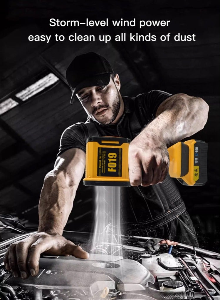 بلو فاير مروحة توربينية محمولة لاسلكية Violent Fan F019 – منفاخ هواء قوي 1000 واط مع سرعة رياح قابلة للتعديل حتى 45 م/ث، بطارية 18 فولت متوافقة مع Makita / Bosch / Milwaukee / Dewalt – مكنسة هواء كهربائية لتنظيف الكمبيوتر ولوحة المفاتيح والسيارة والتخييم والاستخدام الخارجي - Image 3