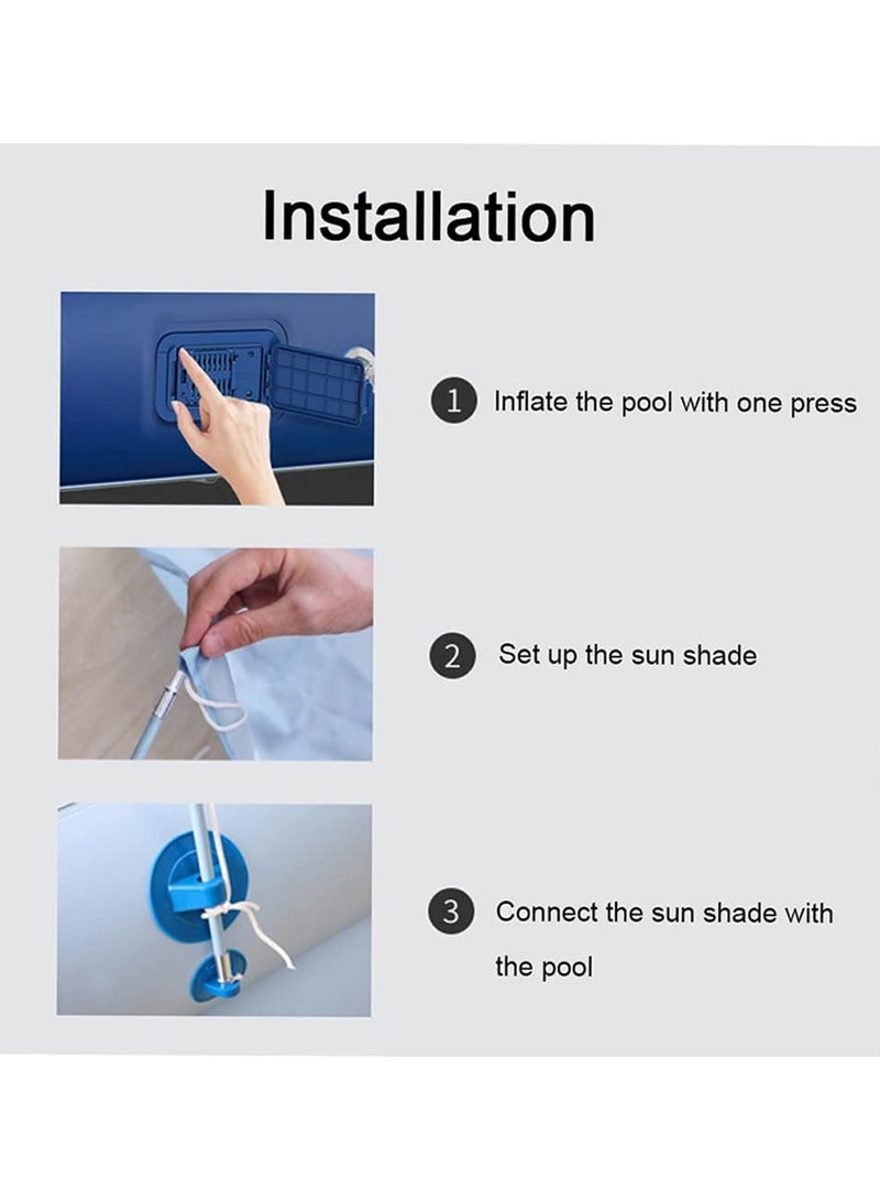 Large Inflatable Swimming Pool with Shade Wireless Auto Inflatable Swimming Pool Household Children's Swimming Pool - Image 2