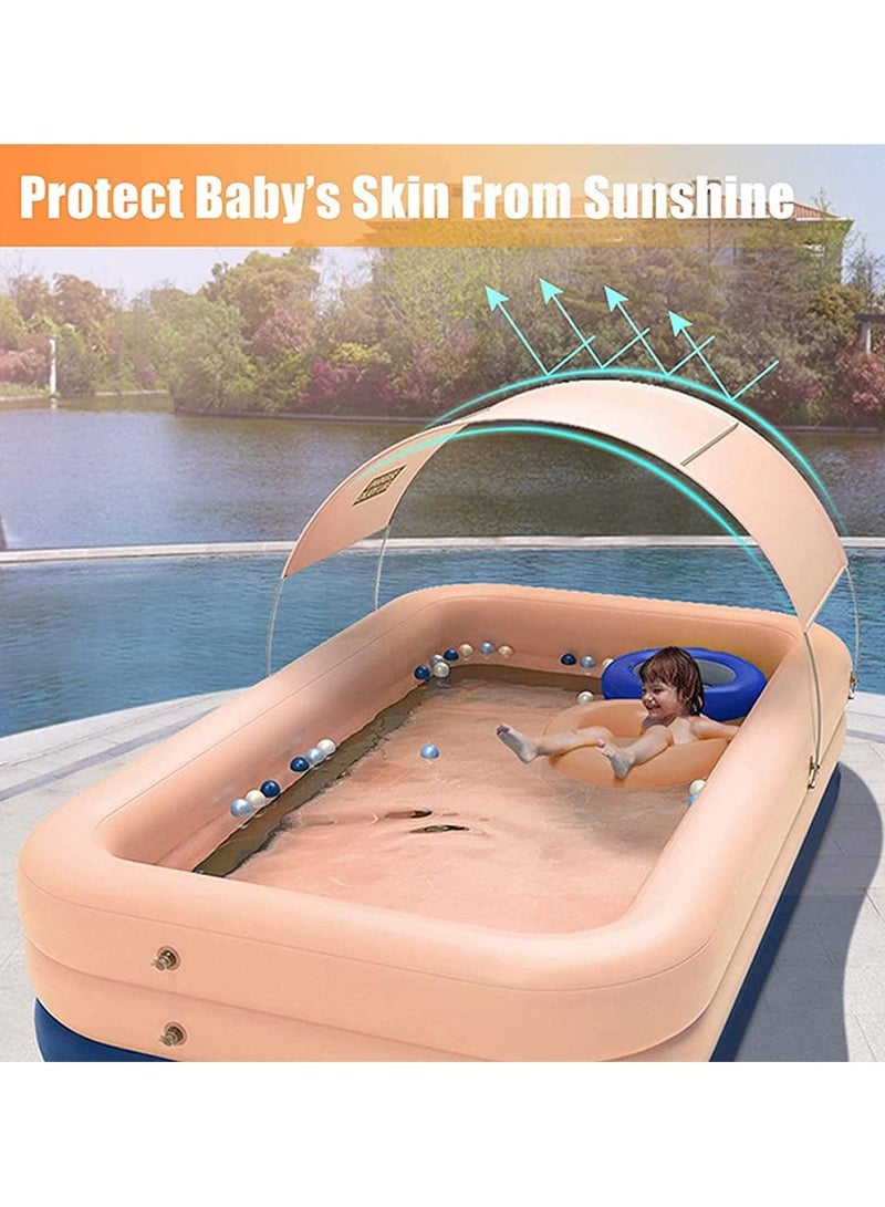 Large Inflatable Swimming Pool with Shade Wireless Auto Inflatable Swimming Pool Household Children's Swimming Pool - Image 4