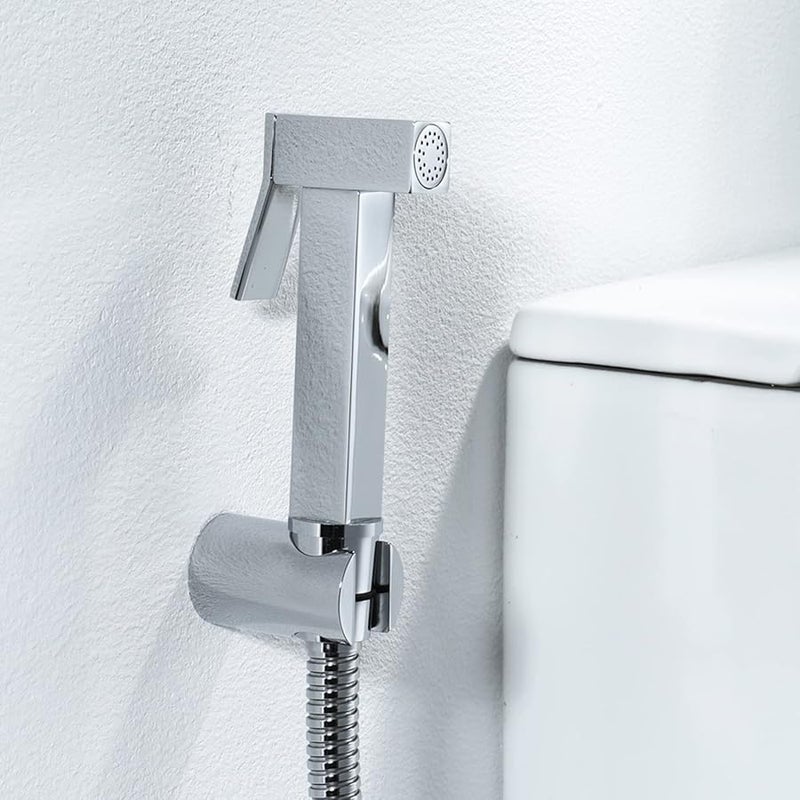 مجموعة رشاش البيديه المحمول المصنوع من النحاس بتصميم مقاوم للتسرب، مجموعة رشاش المرحاض الكرومي لرش حفاضات القماش - Image 3