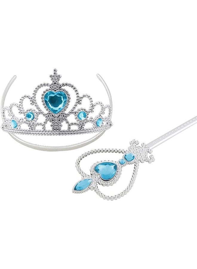 Peachjoy Princess Dress Up Accessories, Princess Costumes Set, Included Princess Crown, Gloves, Magic Wand, Necklace, Ring, for Kids Girls  Cosplay Set for 3-9 Year  - Image 5