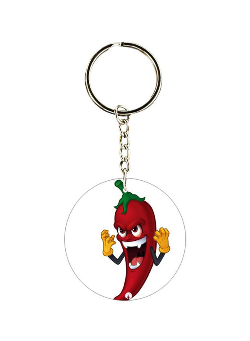 Chilly Printed Double Sided Keychain