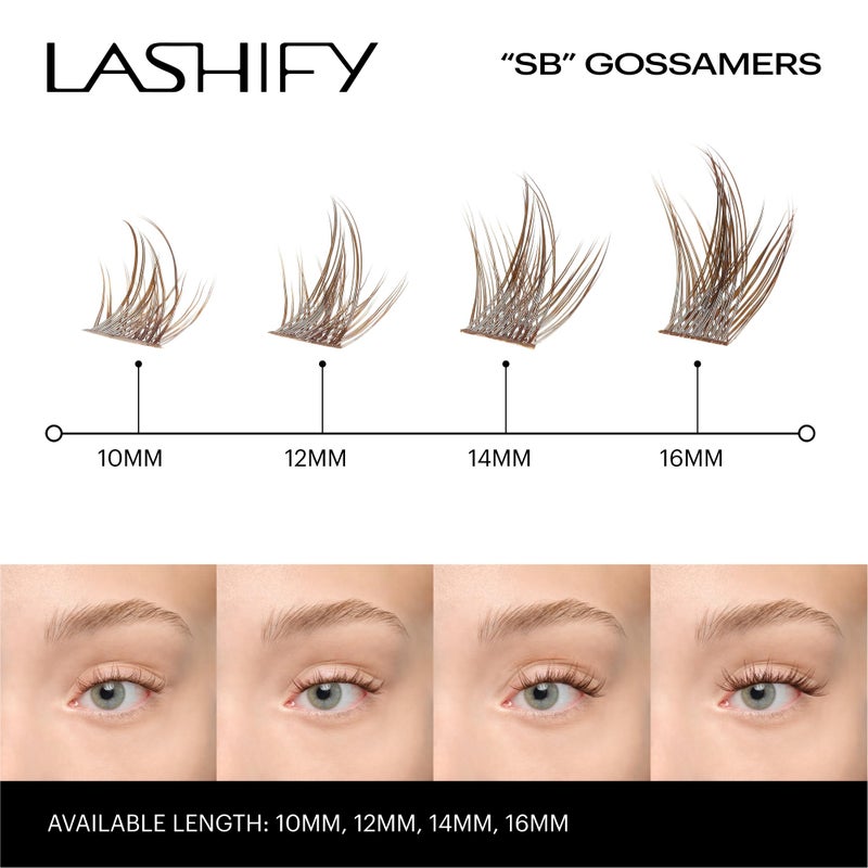 Lashify Star Burst 14mm Gossamer DIY Eyelash Extensions Refill, The Ultimate Multi-Length Multi Layered Lash, Chocolate Color, Easy False Lashes - Image 4