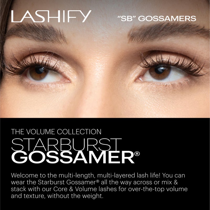 Lashify Star Burst 14mm Gossamer DIY Eyelash Extensions Refill, The Ultimate Multi-Length Multi Layered Lash, Chocolate Color, Easy False Lashes - Image 2