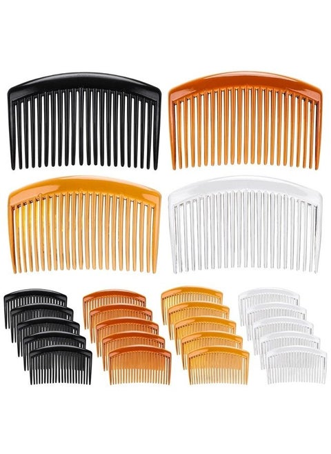24 Pcs Plastic Hair Side Combs French Twist Comb with 23 Teeth Fine Hair Clips Decorative Hair Combs for Women