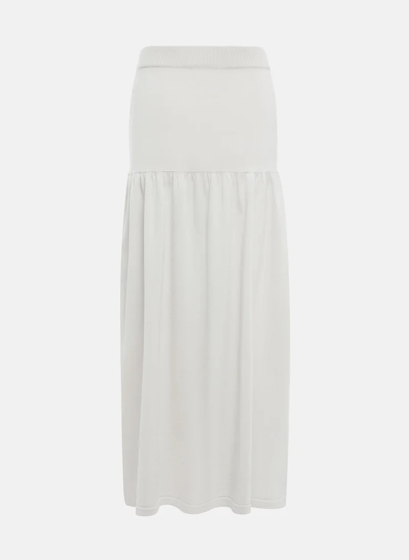Lichi Jersey midi skirt with flounce
