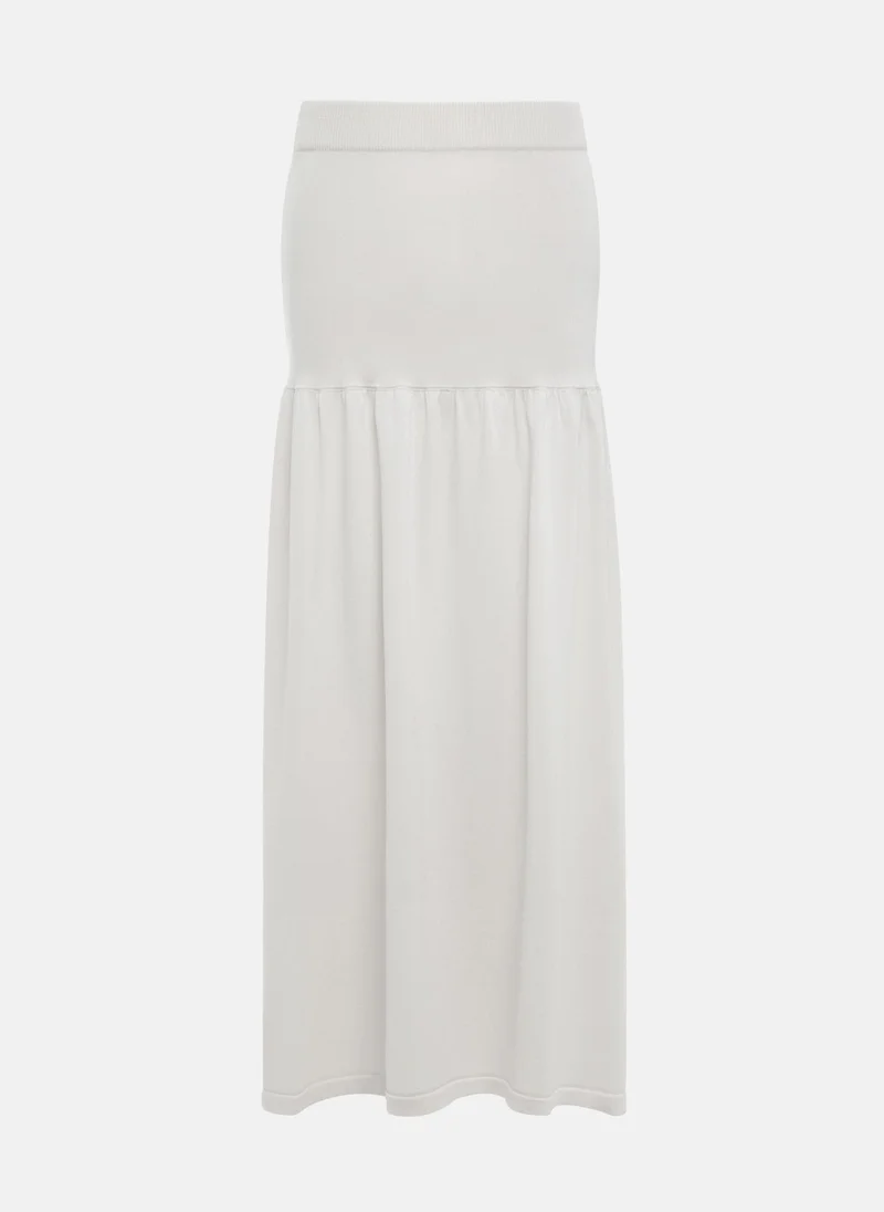 Lichi Jersey midi skirt with flounce
