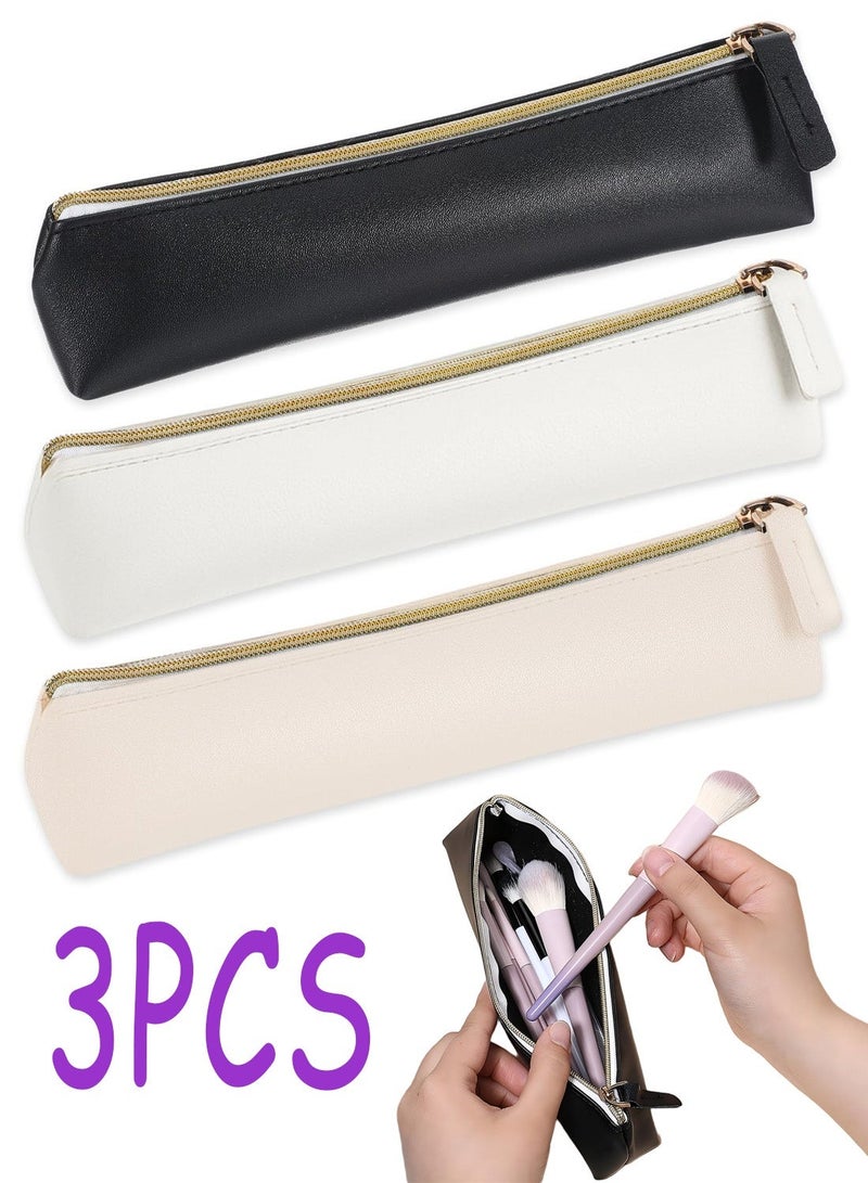 3Pcs Mini Leather Cosmetic Pouches, Portable Small Makeup Coin Bags for Women, Travel Purse Storage Organizer for Cosmetics - Image 1