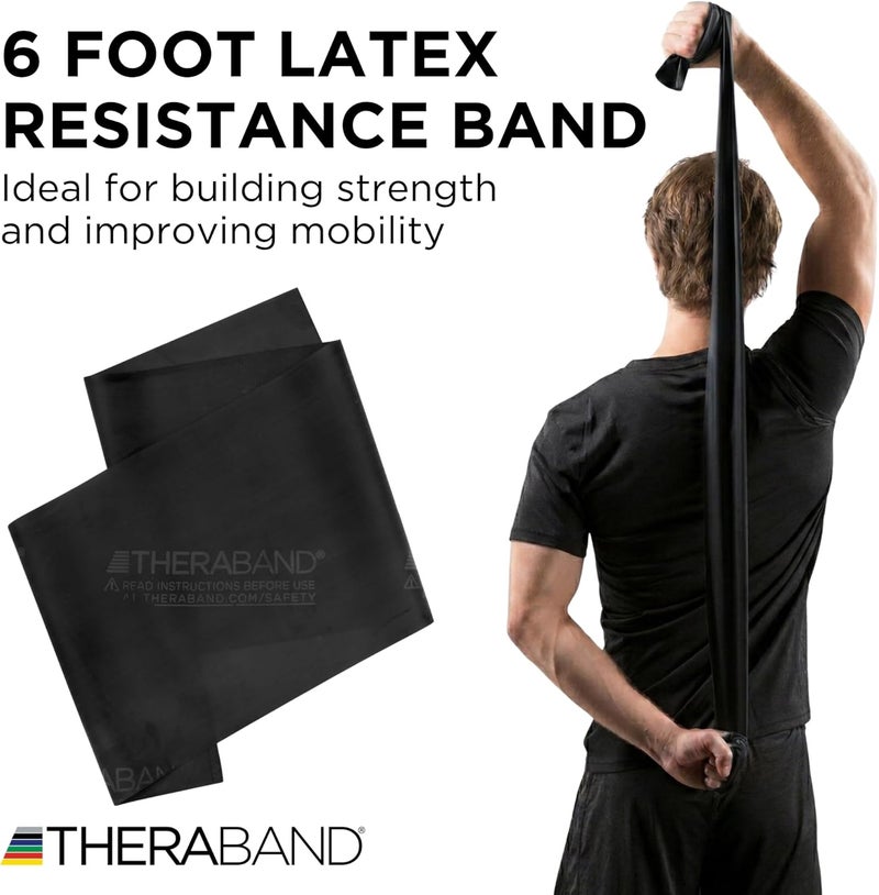 TheraBand Professional Latex Resistance Band - 6 Ft Black Special Heavy for Exercise and Rehabilitation - Image 2