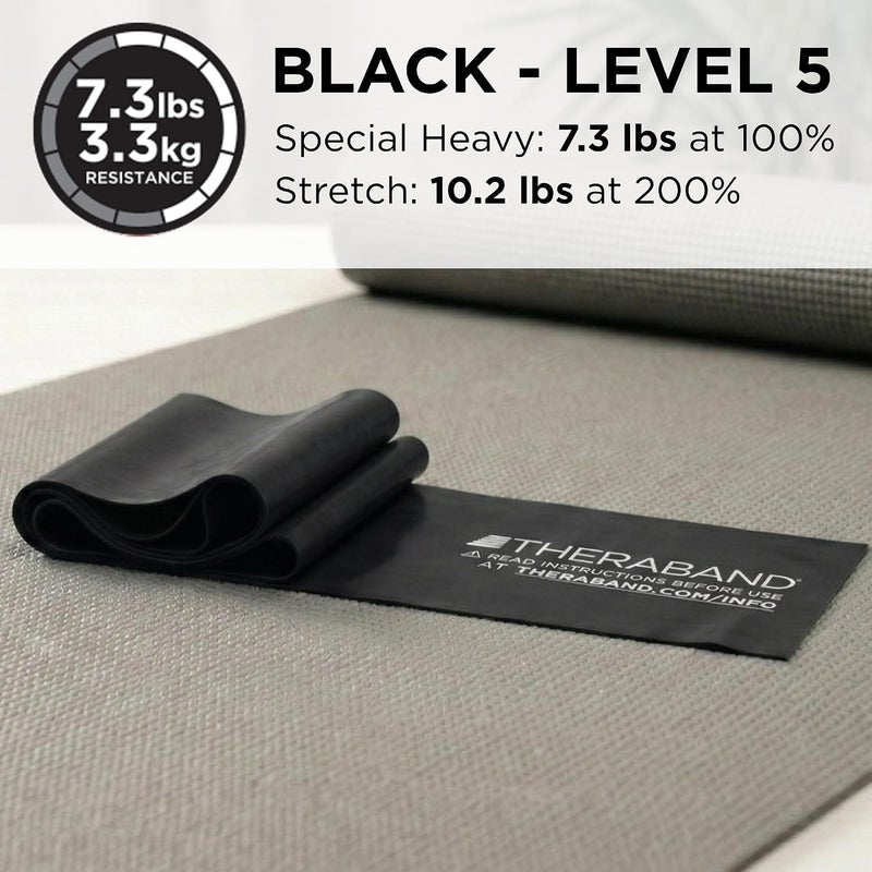 TheraBand Professional Latex Resistance Band - 6 Ft Black Special Heavy for Exercise and Rehabilitation - Image 4