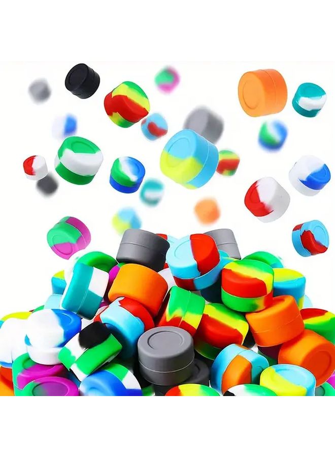 10pcs Assorted Colors Silicone Mini Storage Box For Cream Spice Portable Home Outdoor Travel Gift - Image 1