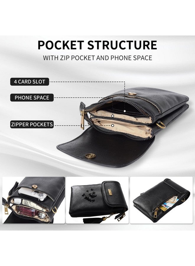 AnsTOP Small Crossbody Bags For Women Crossbody Cell Phone Bag Tassel Wallet Purses With 2 Strap Best Gift For Women - Image 2