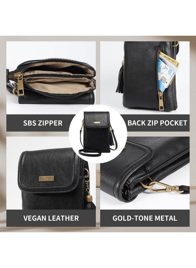 AnsTOP Small Crossbody Bags For Women Crossbody Cell Phone Bag Tassel Wallet Purses With 2 Strap Best Gift For Women - Image 4