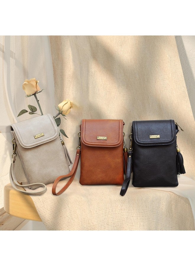 AnsTOP Small Crossbody Bags For Women Crossbody Cell Phone Bag Tassel Wallet Purses With 2 Strap Best Gift For Women - Image 5