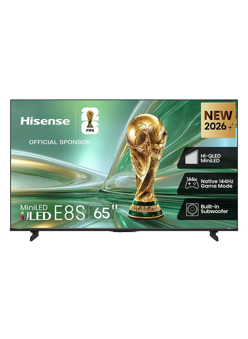 Hisense 65E8S (2026 Model) 65-Inch 4K Mini LED QLED Smart TV | 144Hz Game Mode | Devialet Sound | Dolby Vision IQ | AI Picture & Sound | Hands-Free Voice | Hi-View AI Engine | 3 Years Warranty 65E8S Tarnish - Image 1